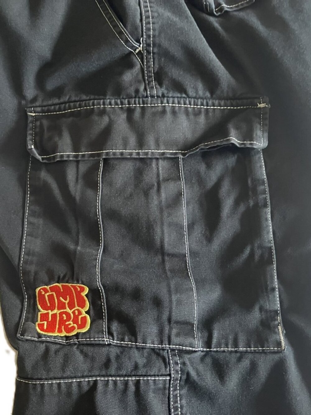 Empyre Men's Black Cargo Pants | Size 32 | White Stitching | Skate Street Style - Picture 9 of 15